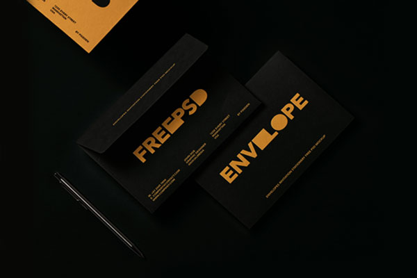 Facing View of Stationery Mockup with Envelope