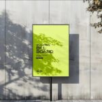 Facing View of Street Stand Billboard Mockup