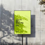 Facing View of Street Stand Billboard Mockup