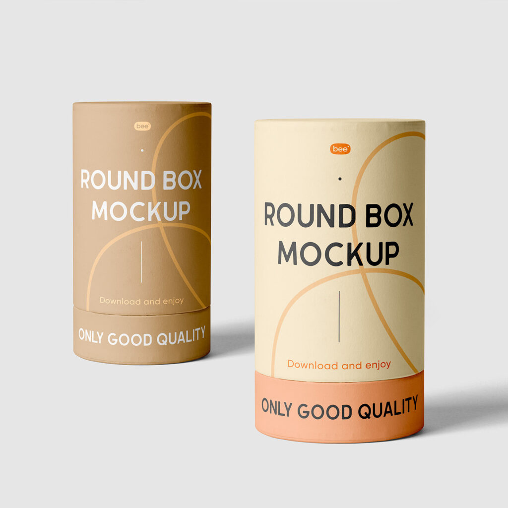 Facing View of Tall Tube Box Mockup