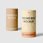 Facing View of Tall Tube Box Mockup