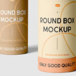 Facing View of Tall Tube Box Mockup