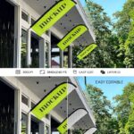 Facing View of Terrace Flag Mockup