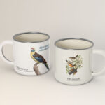 Facing View of Two Enamel Mug Mockup