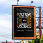 Facing View of Vertical Billboard Mockup