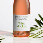 Facing View of Wine Bottle Mockup with Label