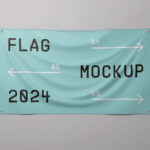 Facing Vision of Big Horizontal Flag Mockup