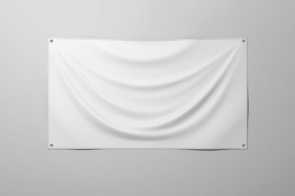 Facing Vision of Big Horizontal Flag Mockup