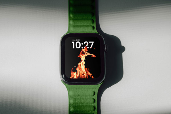 Facing Vision of Lying Apple Watch Mockup