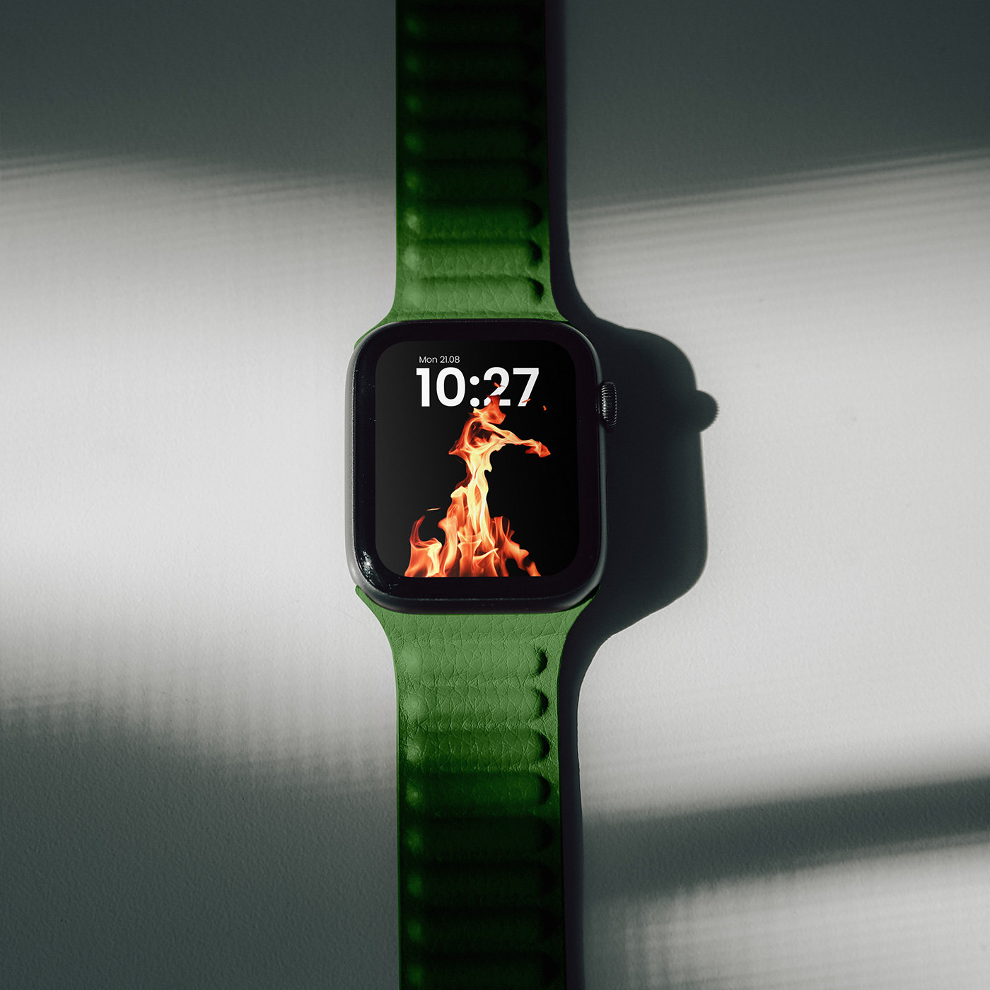 Facing Vision of Lying Apple Watch Mockup FREE PSD