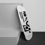 Facing Vision of Skateboard Mockup on Boxes