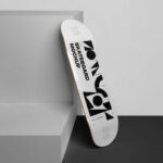 Facing Vision of Skateboard Mockup on Boxes