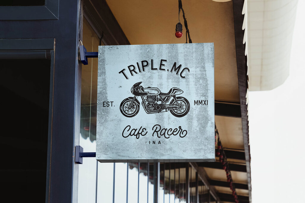 Facing Vision of Square Coffer Sign Mockup