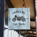 Facing Vision of Square Coffer Sign Mockup