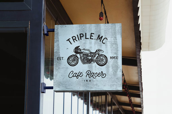 Facing Vision of Square Coffer Sign Mockup