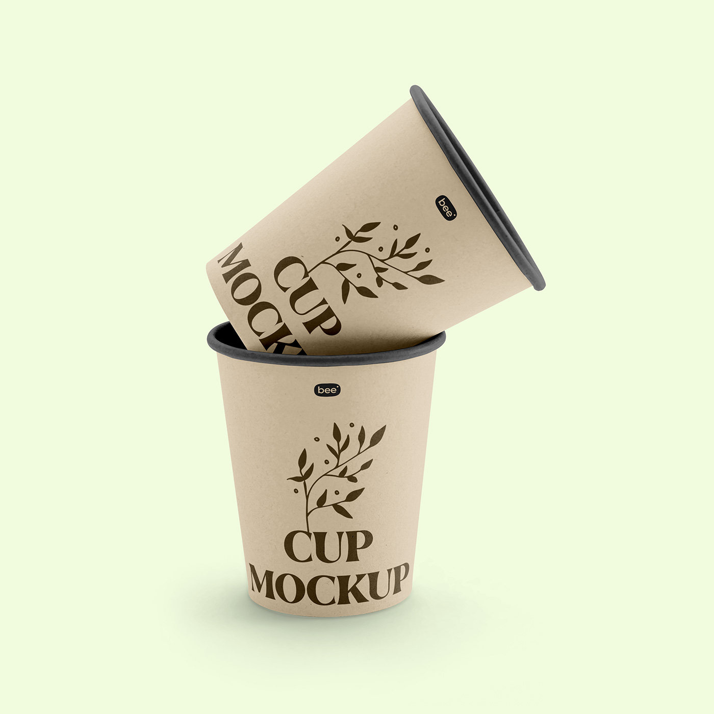 Facing Vision of Stacked Paper Cups Mockup FREE PSD