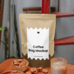 Facing Vision of Standing Coffee Bag Mockup