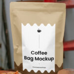 Facing Vision of Standing Coffee Bag Mockup