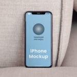 Facing Vision of Standing iPhone Screen Mockup