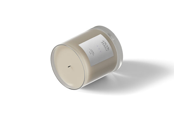 Fallen Candle Mockup in Perspective View