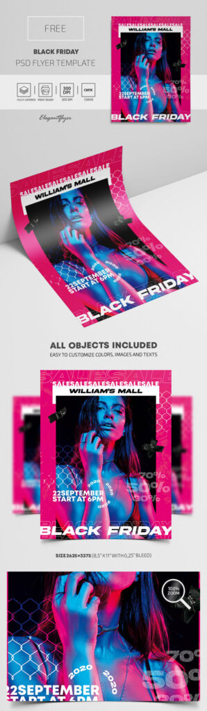 Fashionable Black Friday Flyer Template