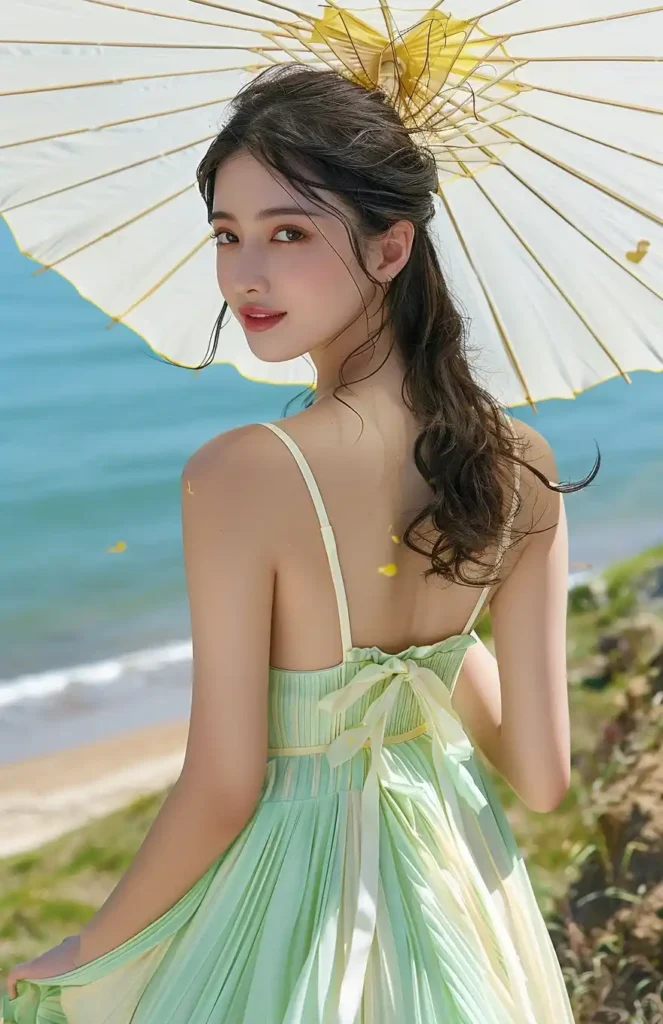 Fashionable Chinese Girl by Lake