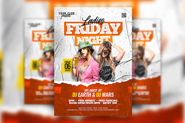 Fashionable Ladies Friday Night Club Party Flyer Template