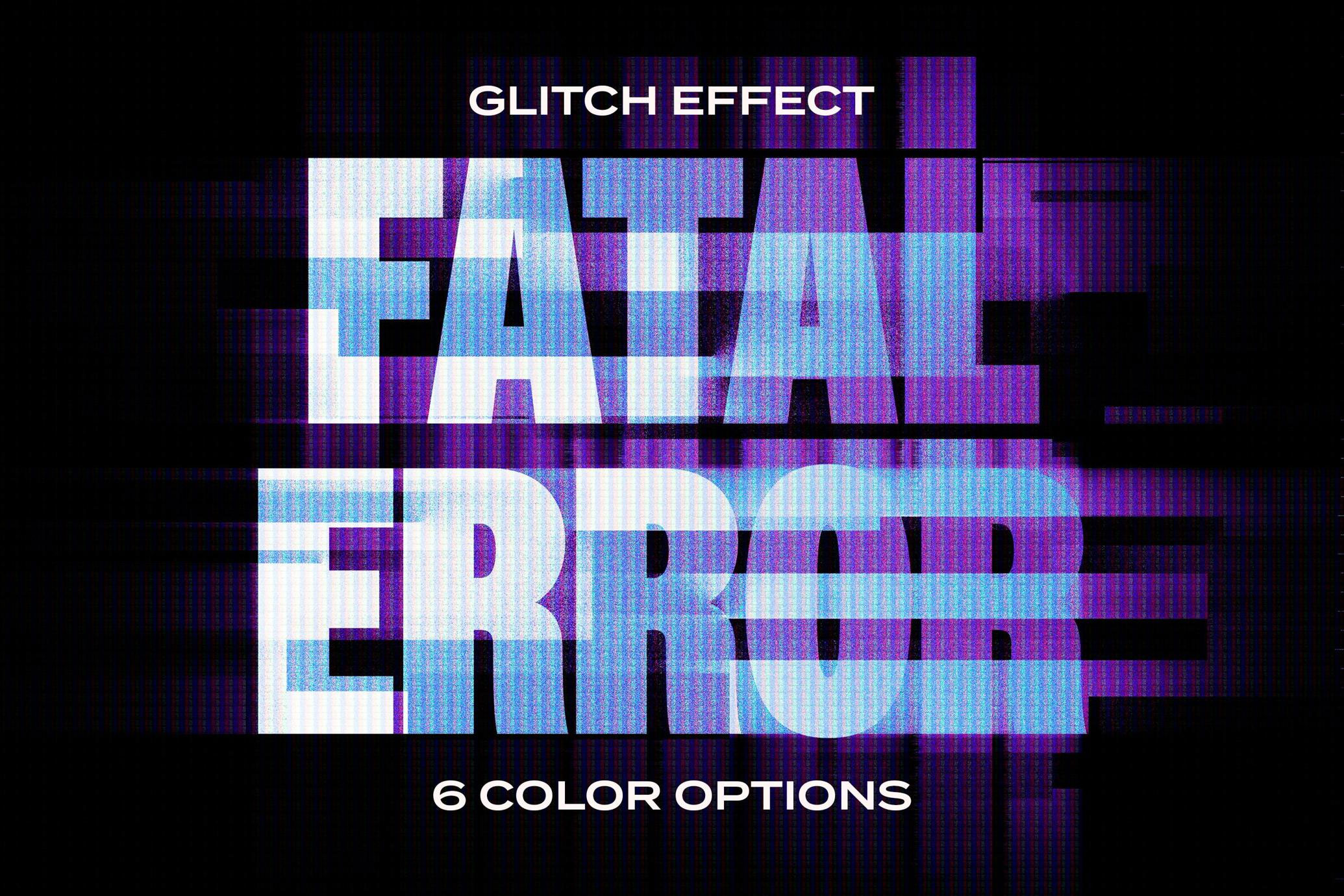Free Fatal Error Glitch Text Effect PSD Template