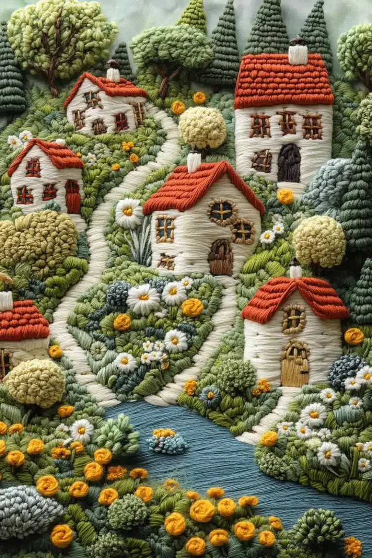Felt Craft Village Scene