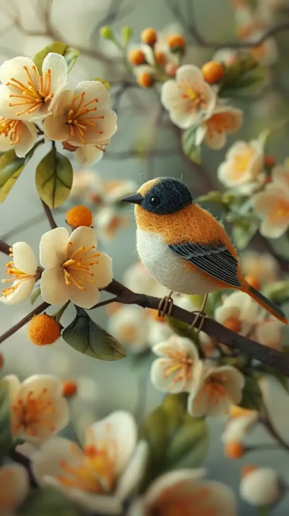 Felt Oriole Blossoms