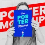 Female Hand Holding Poster Mockup