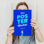 Female Hand Holding Poster Mockup