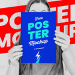 Female Hand Holding Poster Mockup