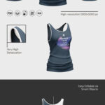 Female Tank Top Mockup in 3 Showcases