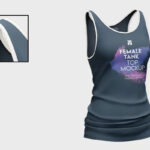 Female Tank Top Mockup in 3 Showcases