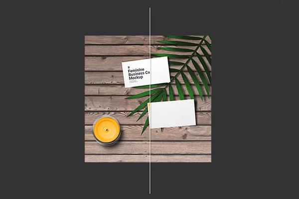 Feminine Business Card Mockup in 3 Shots