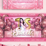 Feminine Sweet Sixteen Birthday Flyer and Facebook Cover Template