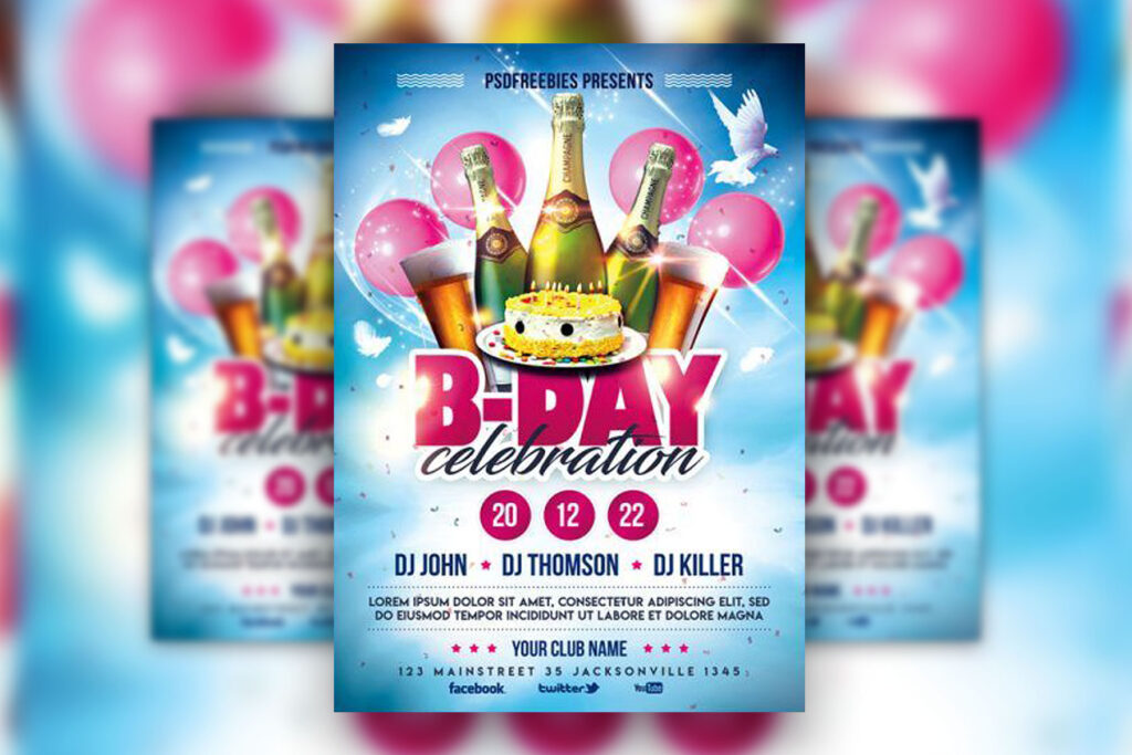 Festive Birthday Party Flyer Template