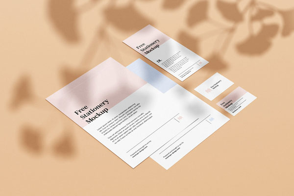 Five Minimal Stationery Set Mockups