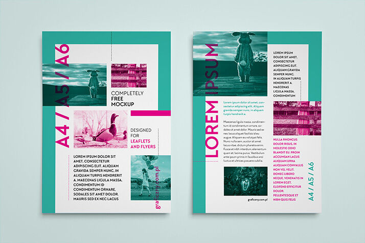 Five Simple Vertical Leaflet Mockups