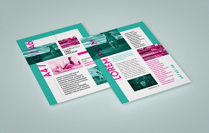 Five Simple Vertical Leaflet Mockups FREE PSD