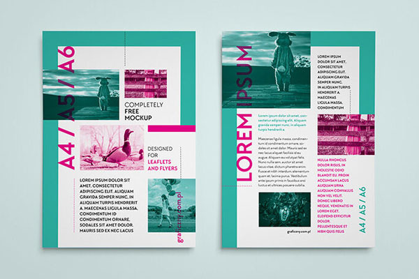 Five Simple Vertical Leaflet Mockups