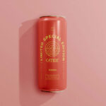 Fizzy Drink Can Mockup in Top Sight