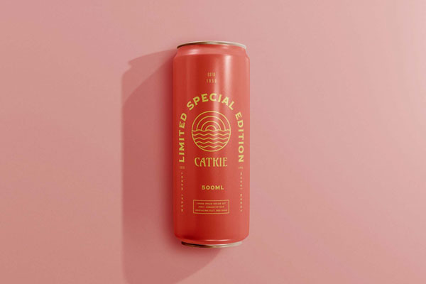 Fizzy Drink Can Mockup in Top Sight