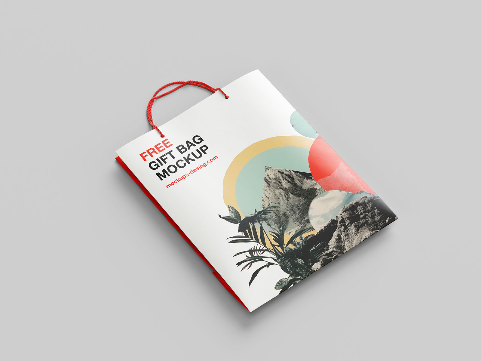 Flat Gift Bag Mockups in 4 Different Views FREE PSD