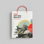 Flat Gift Bag Mockups in 4 Different Views