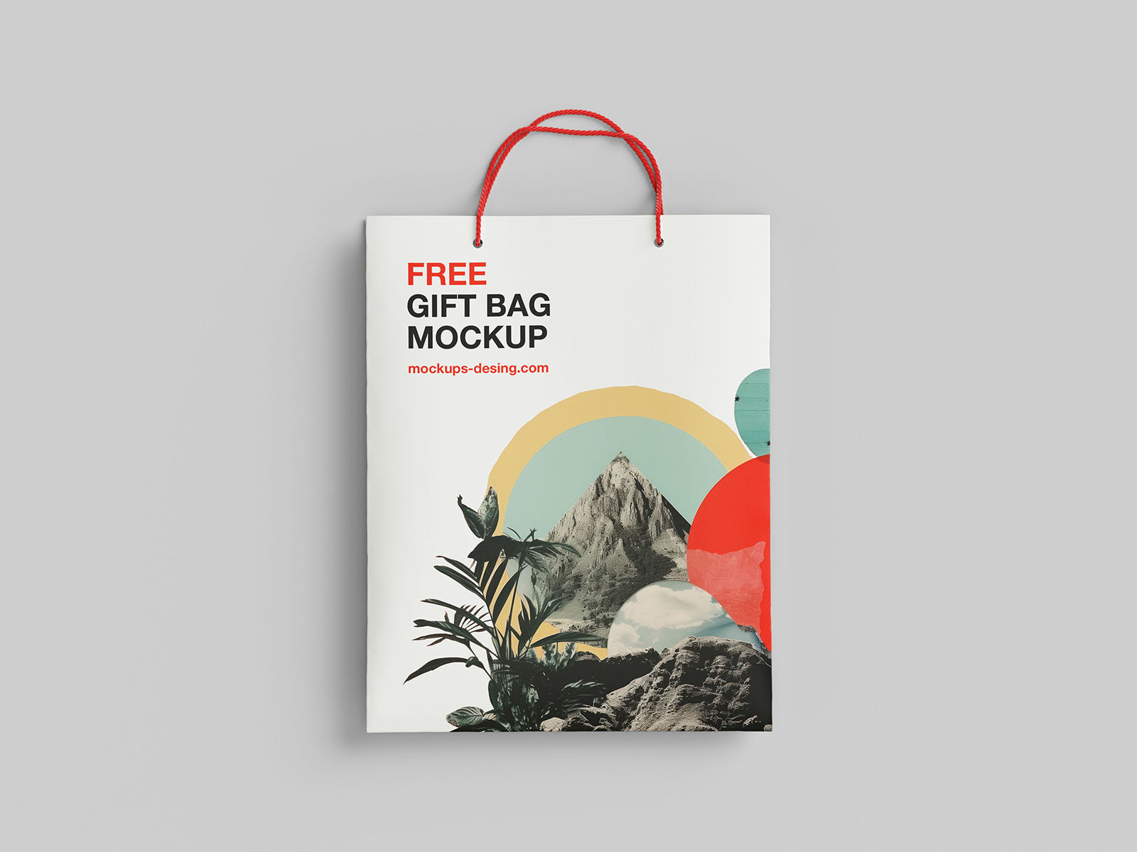 Flat Gift Bag Mockups in 4 Different Views FREE PSD