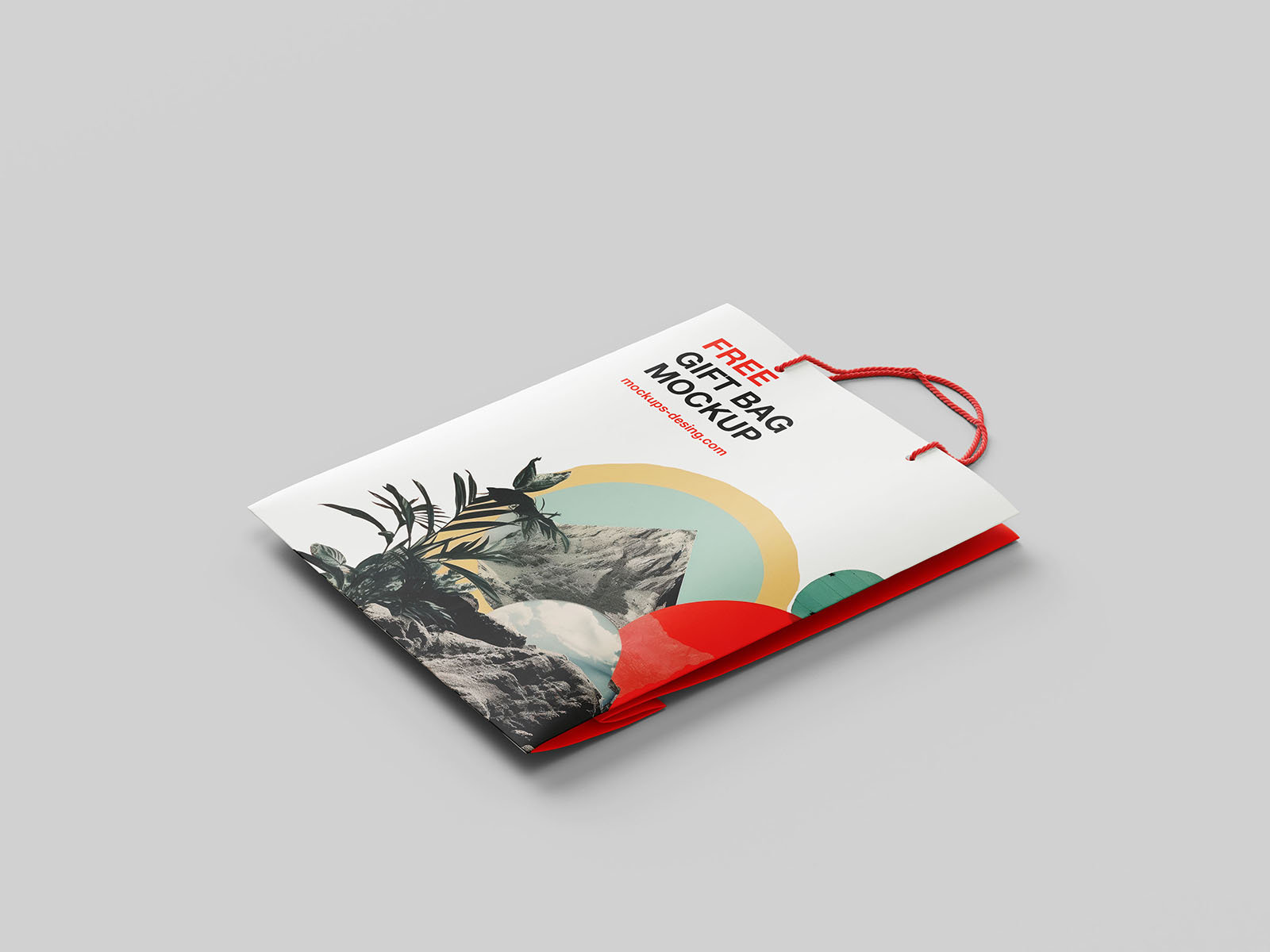 Flat Gift Bag Mockups in 4 Different Views FREE PSD