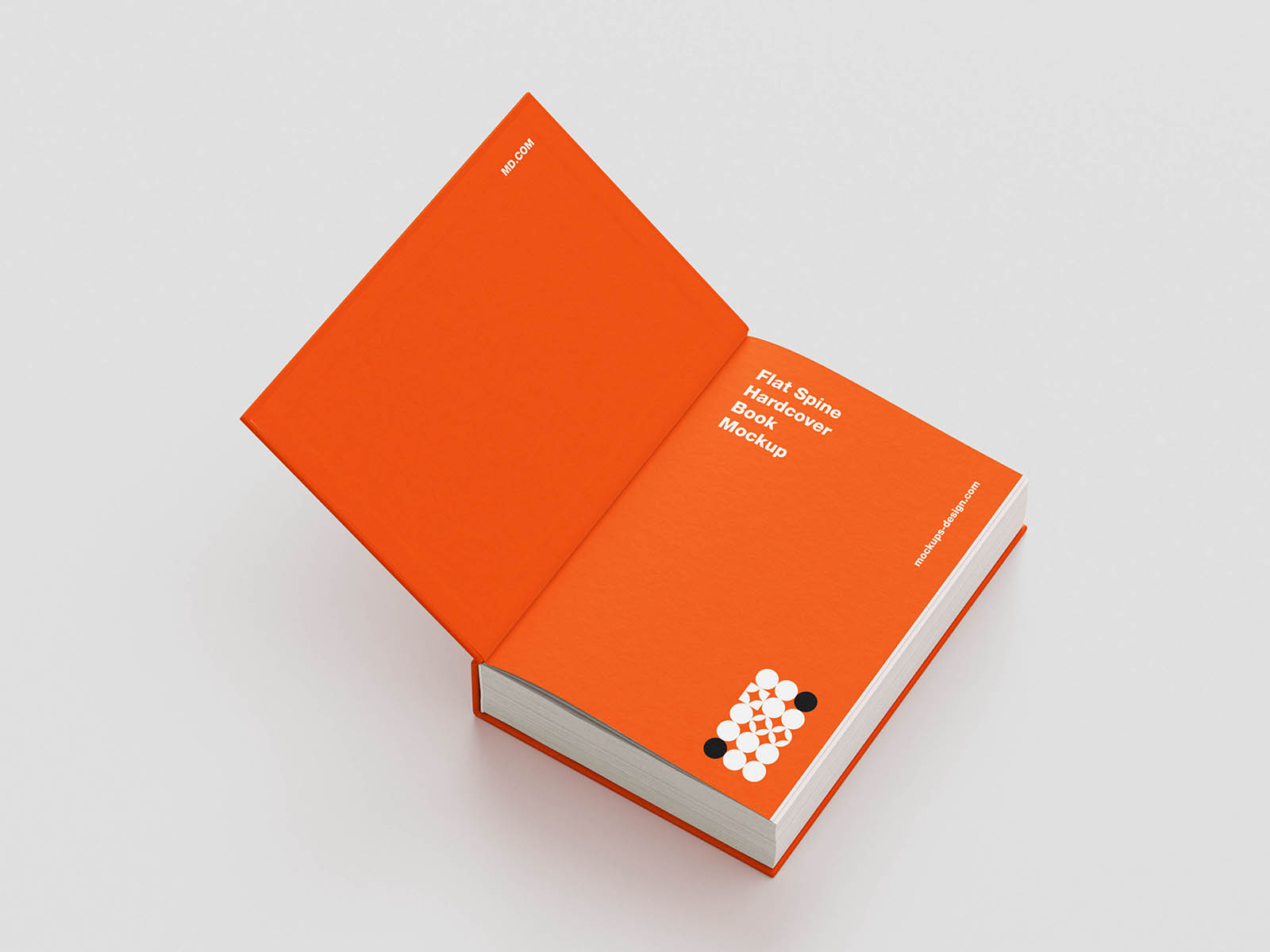 Free Flat Spine Hardcover Book Mockups PSD Template