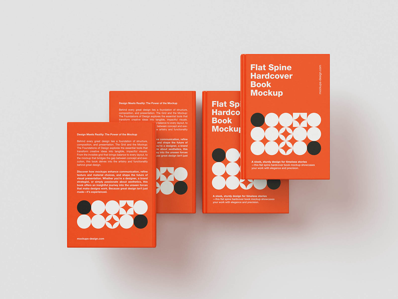 Free Flat Spine Hardcover Book Mockups PSD Template